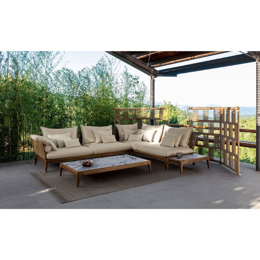 Padded Teak Outdoor Modular Sofa | Talenti Cruise | ITALIANFURNITURE.COM