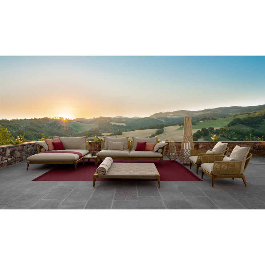 Padded Teak Outdoor Modular Sofa | Talenti Cruise | ITALIANFURNITURE.COM