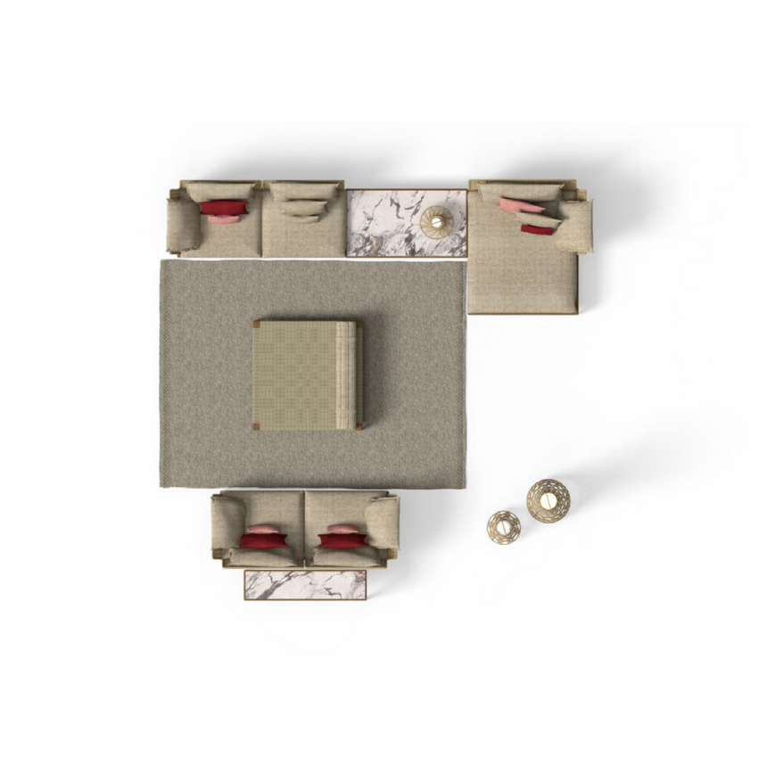 Padded Teak Outdoor Modular Sofa | Talenti Cruise | ITALIANFURNITURE.COM