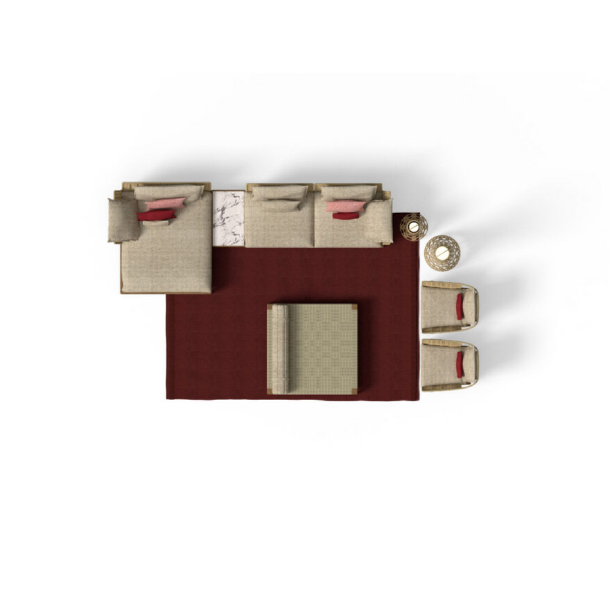 Padded Teak Outdoor Modular Sofa | Talenti Cruise | ITALIANFURNITURE.COM