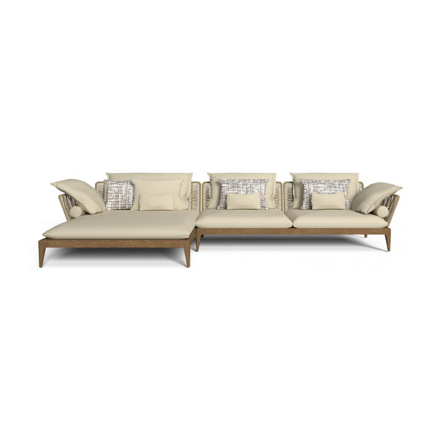 Padded Teak Outdoor Modular Sofa | Talenti Cruise | ITALIANFURNITURE.COM