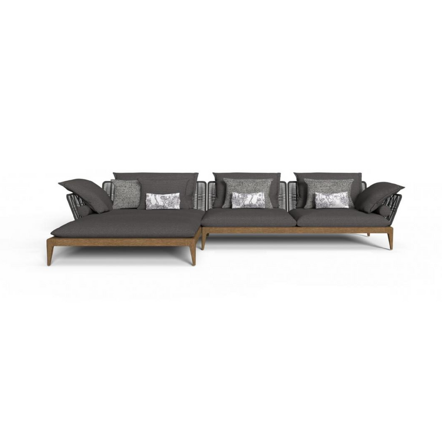 Padded Teak Outdoor Modular Sofa | Talenti Cruise | ITALIANFURNITURE.COM
