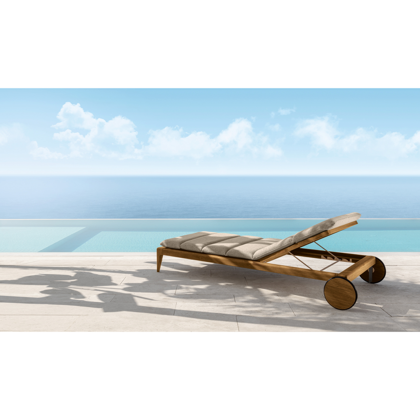 Teak Back-Wheeled Sun Lounger | Talenti Cruise | Italianfurniture.com
