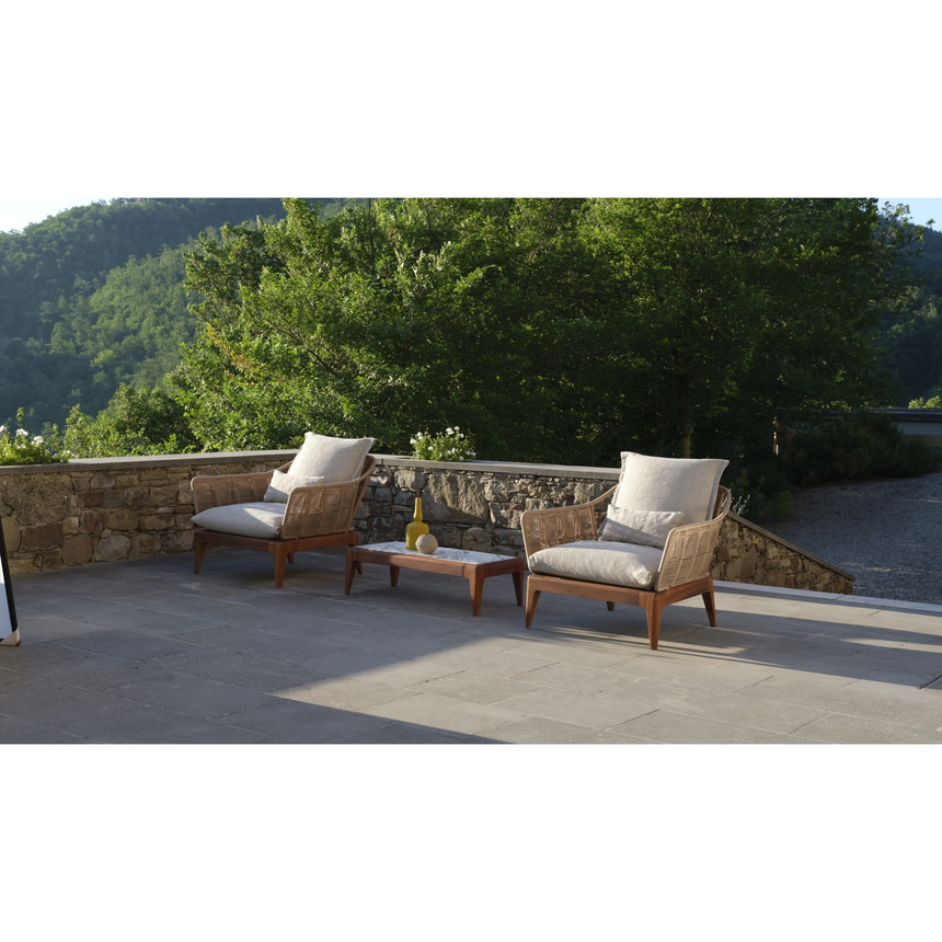 Padded Teak Outdoor Living Armchair | Talenti Cruise | Italianfurniture.com