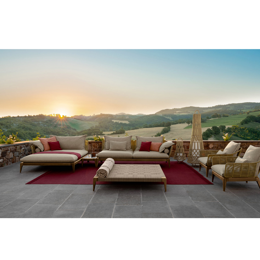 Padded Teak Outdoor Living Armchair | Talenti Cruise | Italianfurniture.com