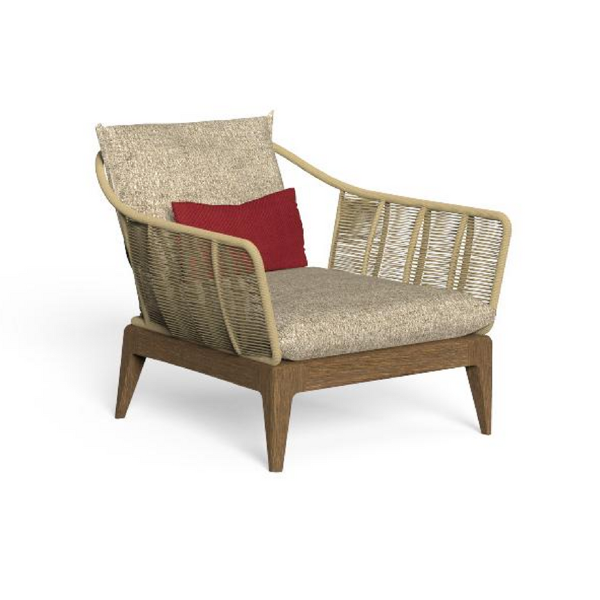 Padded Teak Outdoor Living Armchair | Talenti Cruise | Italianfurniture.com