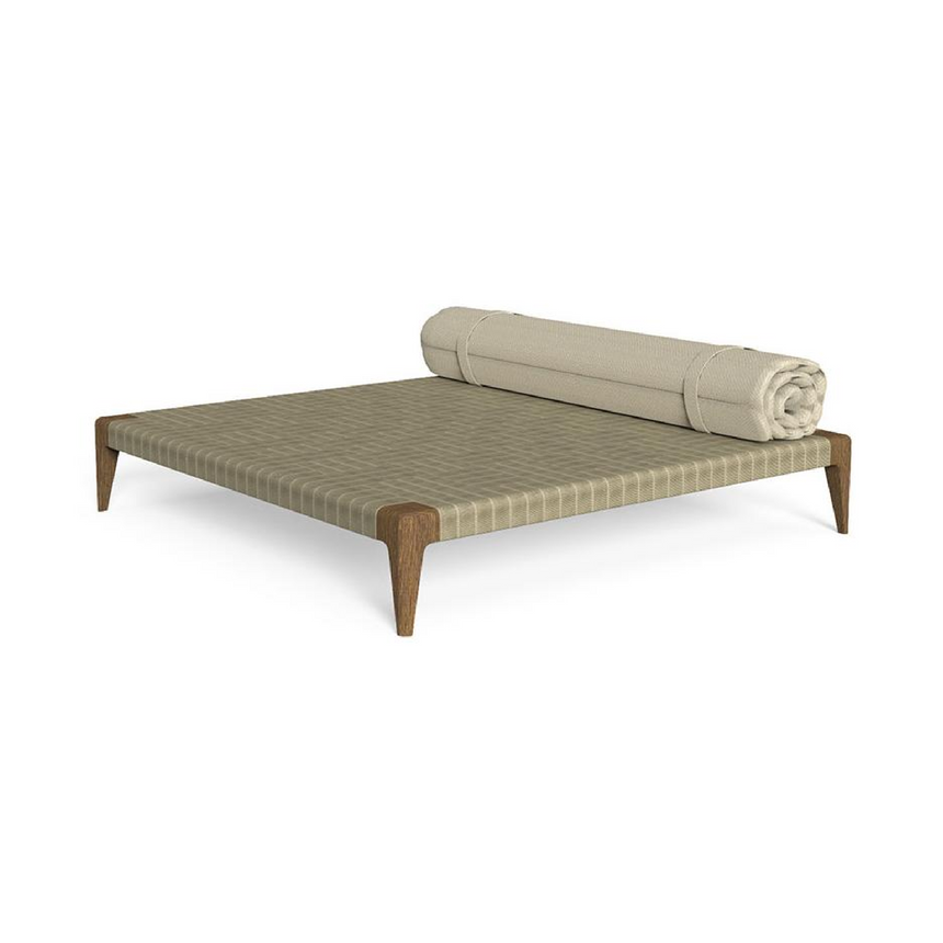 Padded Teak Outdoor Ottoman | Talenti Cruise | Italianfurniture.com