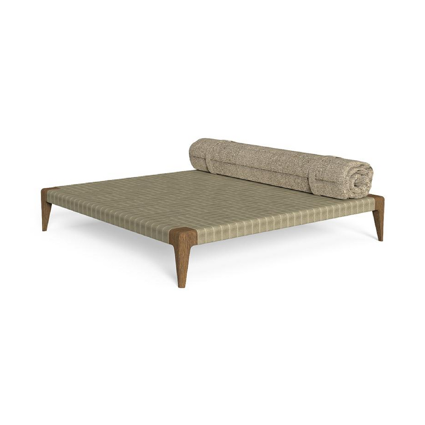 Padded Teak Outdoor Ottoman | Talenti Cruise | Italianfurniture.com