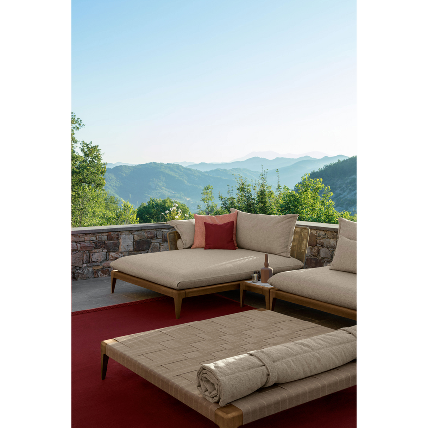 Padded Teak Outdoor Ottoman | Talenti Cruise | Italianfurniture.com