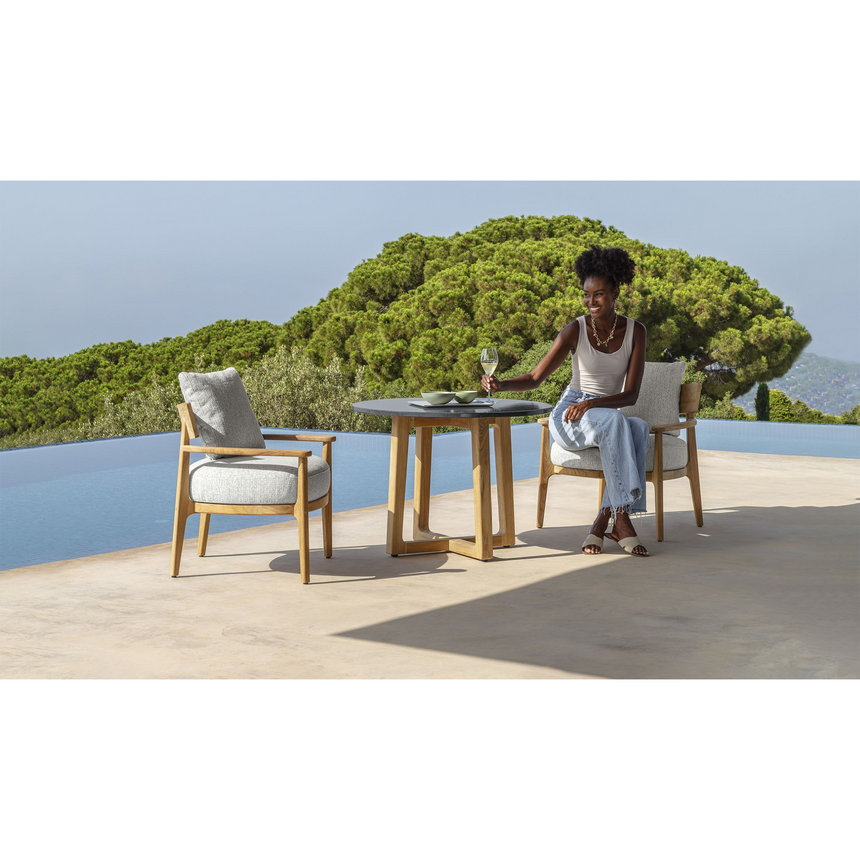 Wooden Round Outdoor Dining Table | Talenti Ever | Italianfurniture.com