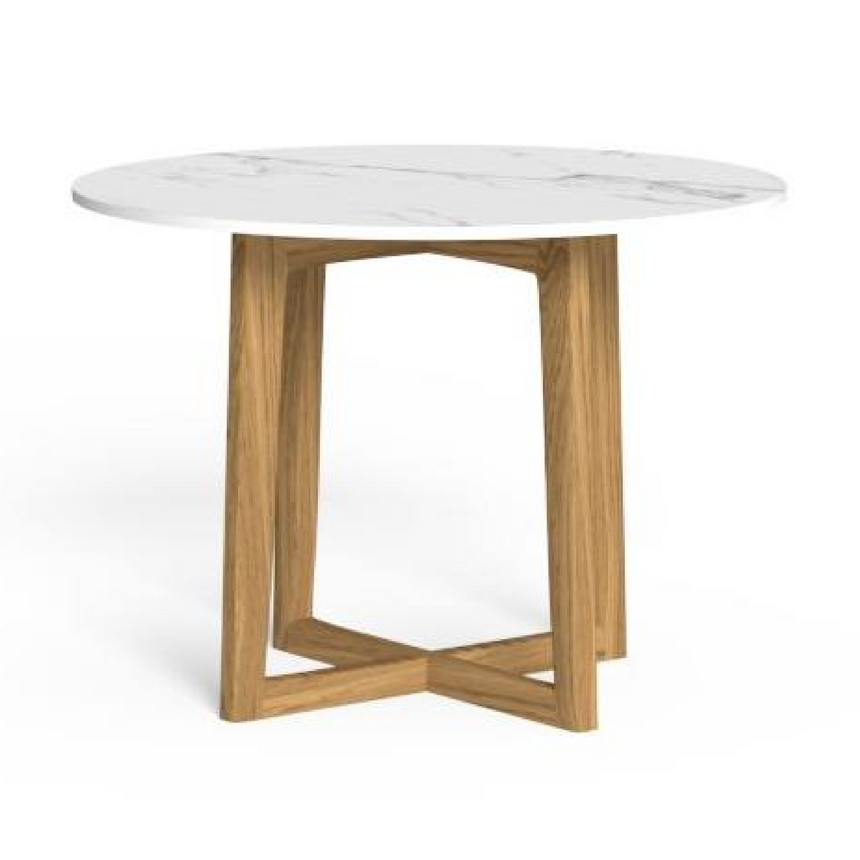 Wooden Round Outdoor Dining Table | Talenti Ever | Italianfurniture.com