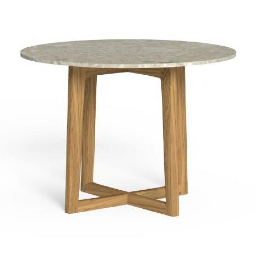 Wooden Round Outdoor Dining Table | Talenti Ever | Italianfurniture.com