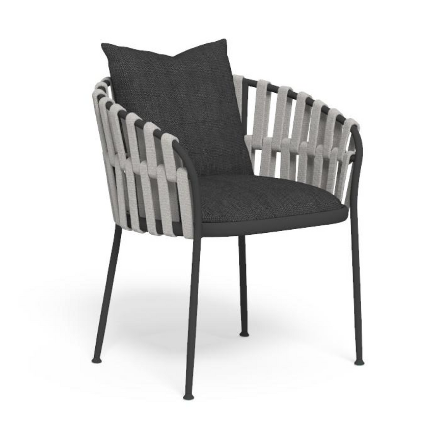 Outdoor Padded Rope Dining Armchair | Talenti Frame | Italianfurniture.com