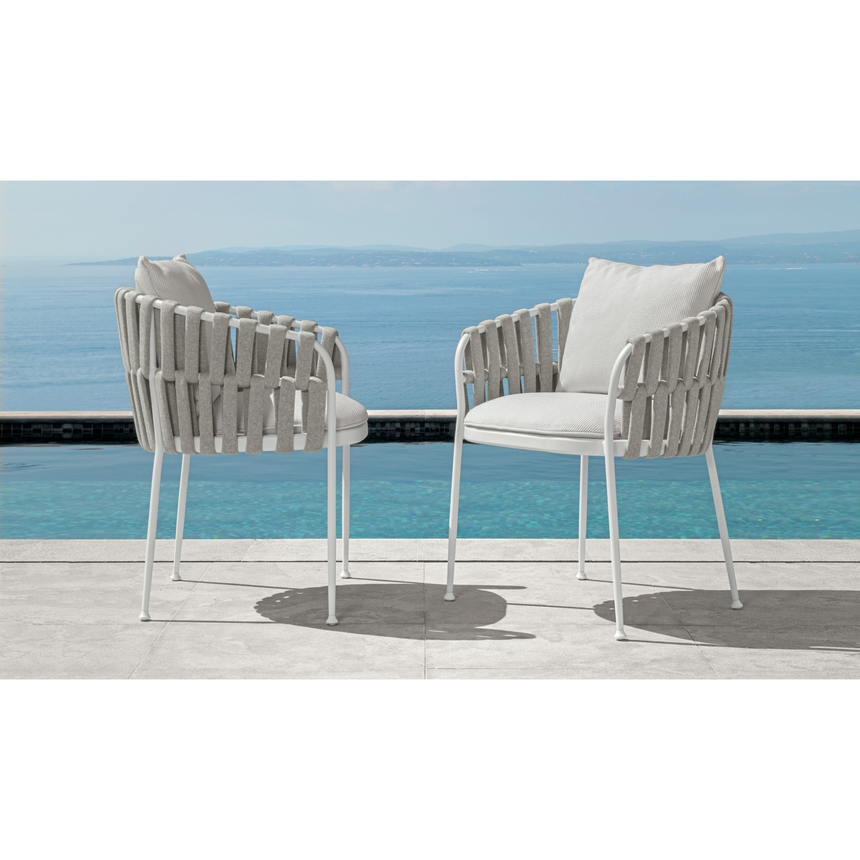 Outdoor Padded Rope Dining Armchair | Talenti Frame | Italianfurniture.com