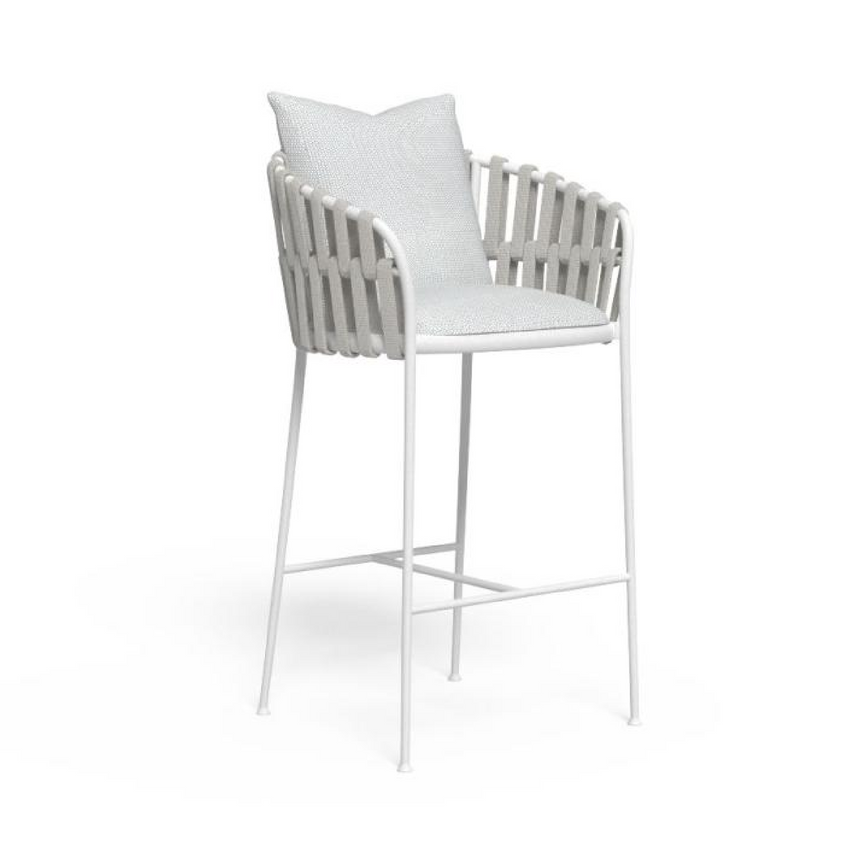 Outdoor Padded Rope Bar Stool | Talenti Frame | Italianfurniture.com