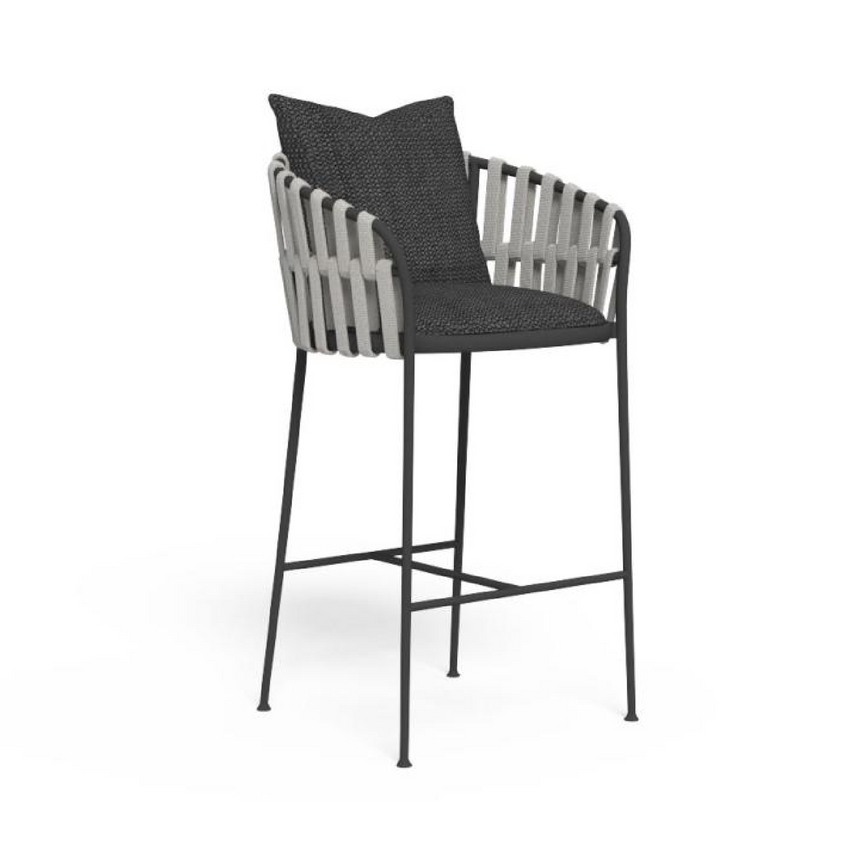 Outdoor Padded Rope Bar Stool | Talenti Frame | Italianfurniture.com