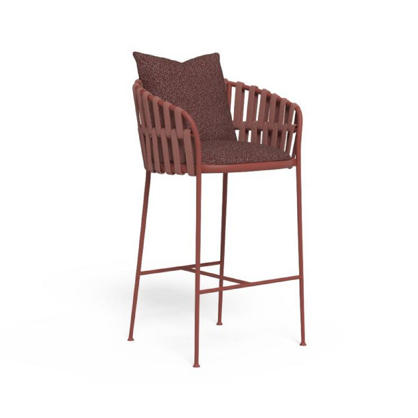 Outdoor Padded Rope Bar Stool | Talenti Frame | Italianfurniture.com