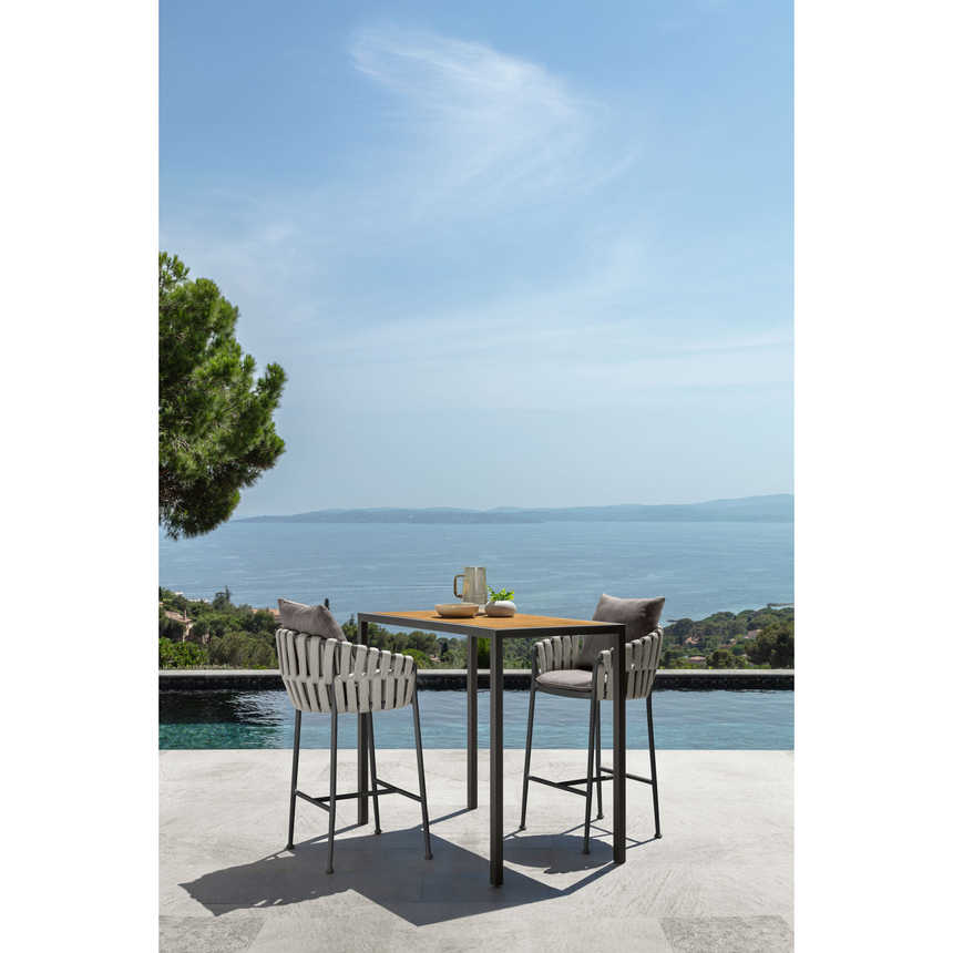 Outdoor Padded Rope Bar Stool | Talenti Frame | Italianfurniture.com