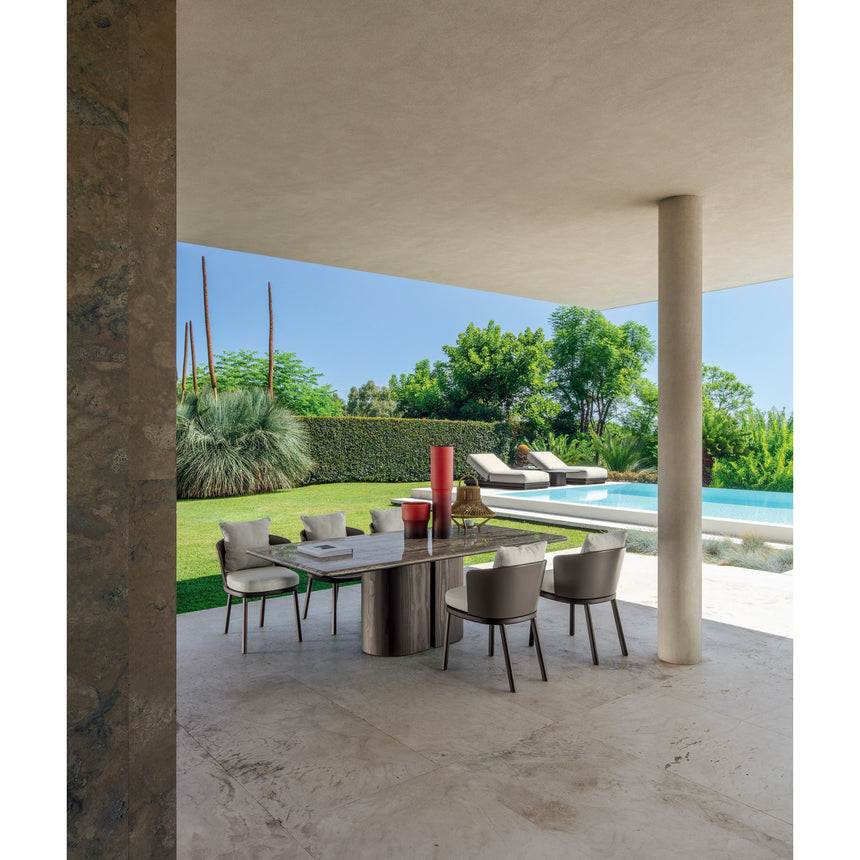 Upholstered Barrel Back Outdoor Dining Chair | Talenti Itaca | Italianfurniture.com