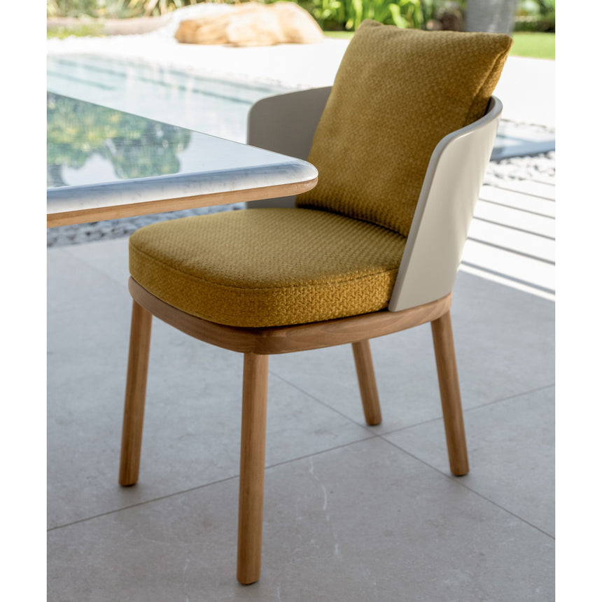 Upholstered Barrel Back Outdoor Dining Chair | Talenti Itaca | Italianfurniture.com