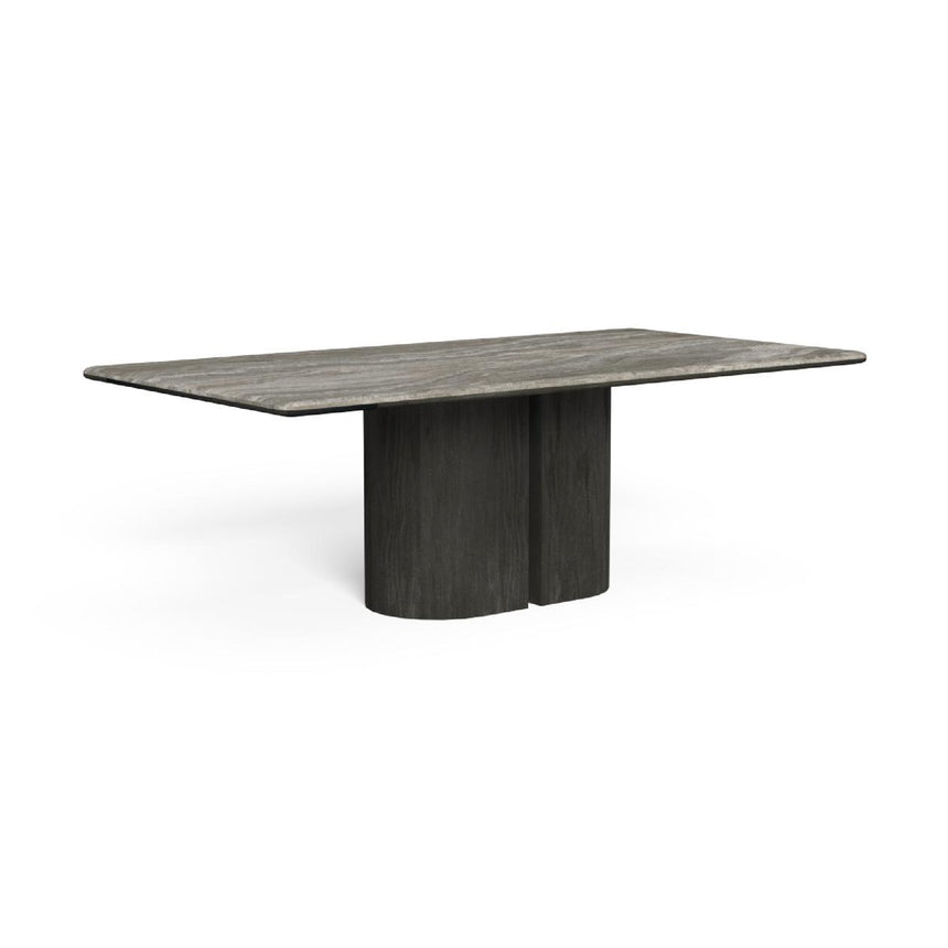 Semi-Circular Wood Base Outdoor Dining Table | Talenti Itaca | Italianfurniture.com
