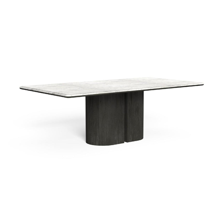 Semi-Circular Wood Base Outdoor Dining Table | Talenti Itaca | Italianfurniture.com