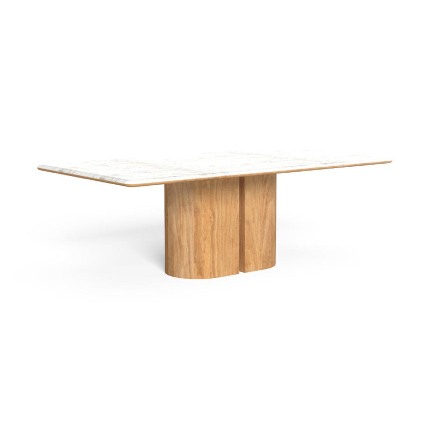 Semi-Circular Wood Base Outdoor Dining Table | Talenti Itaca | Italianfurniture.com