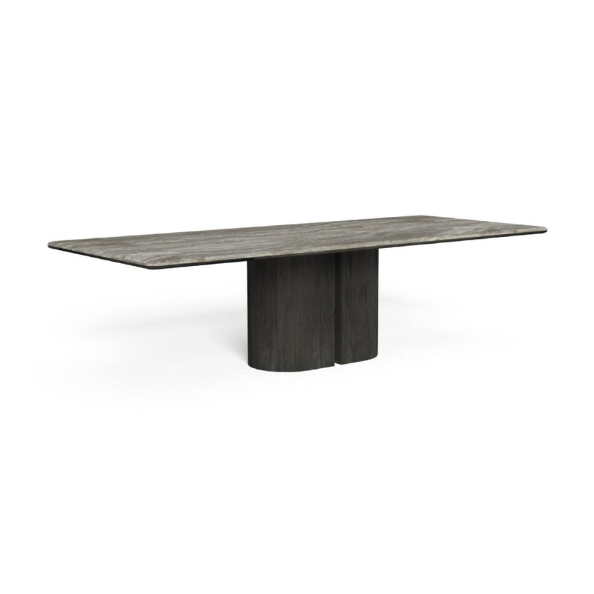 Semi-Circular Wood Base Outdoor Dining Table | Talenti Itaca | Italianfurniture.com
