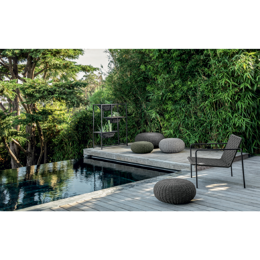 Woven Round Outdoor Pouf | Talenti Jackie | Italianfurniture.com