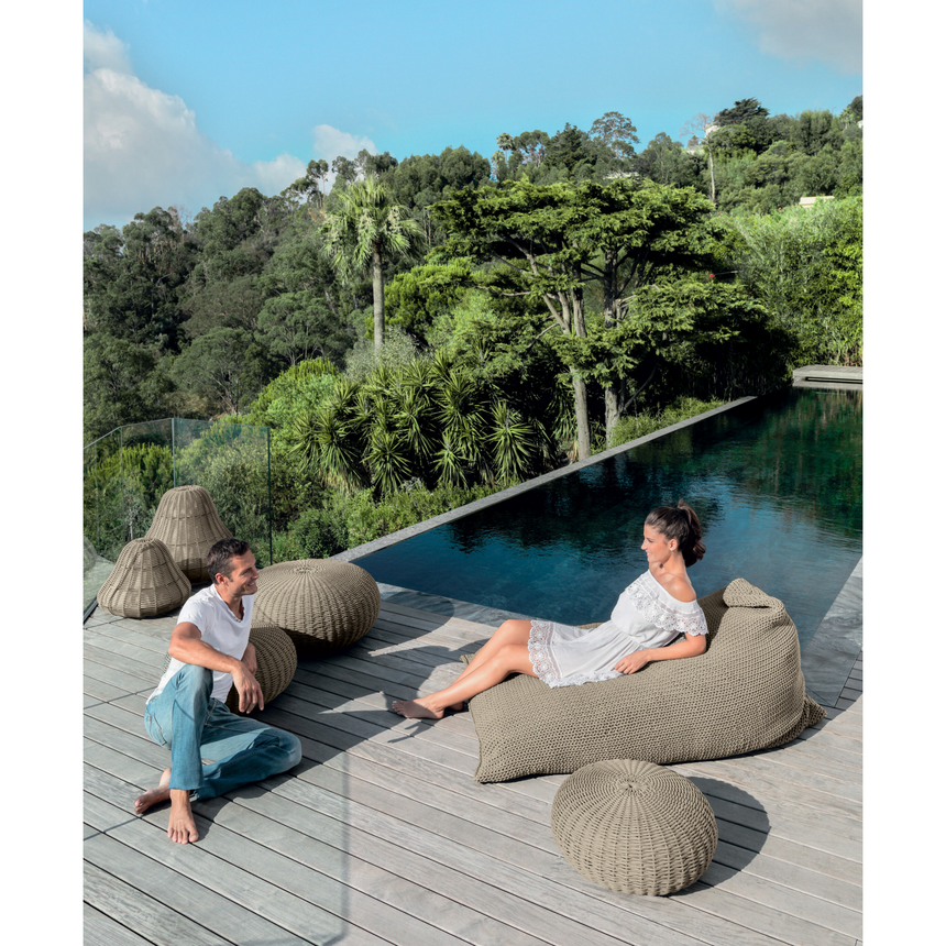 Woven Round Outdoor Pouf | Talenti Jackie | Italianfurniture.com