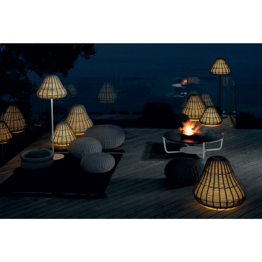 Woven Round Outdoor Pouf | Talenti Jackie | Italianfurniture.com