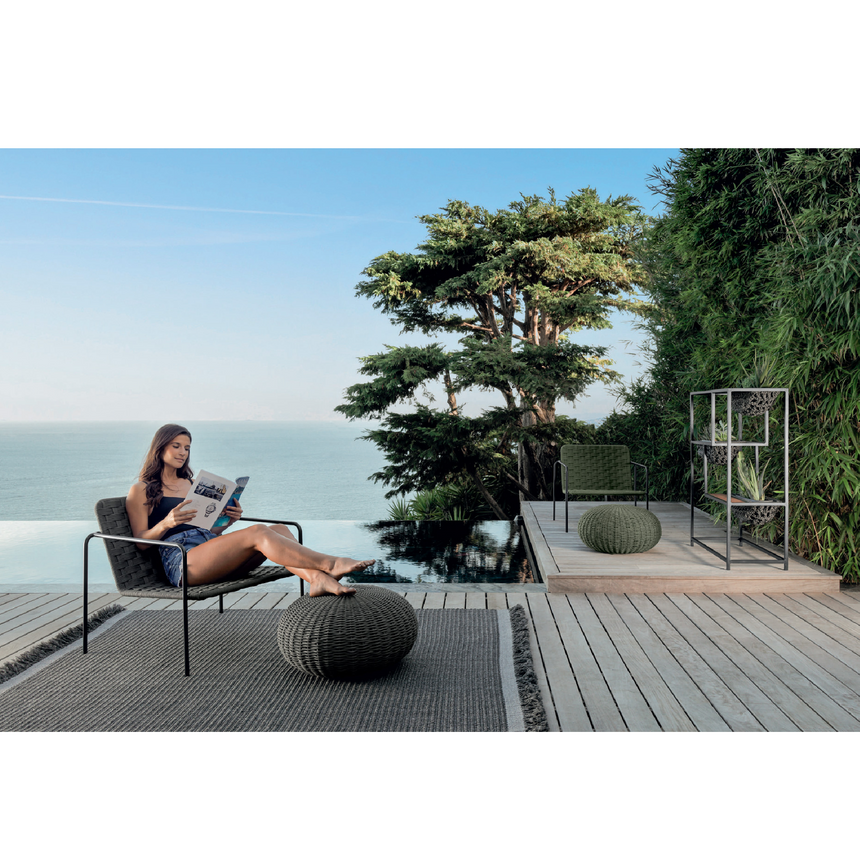 Woven Round Outdoor Pouf | Talenti Jackie | Italianfurniture.com