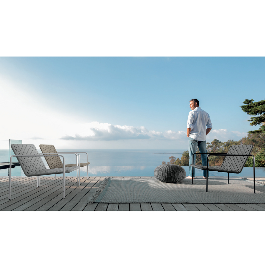 Woven Round Outdoor Pouf | Talenti Jackie | Italianfurniture.com