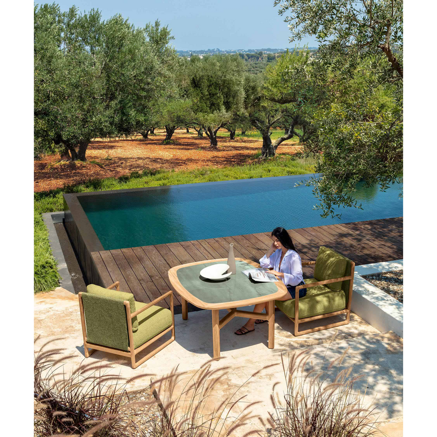 Solid Teak Outdoor Lounge Armchair | Talenti Jun | Italianfurniture.com