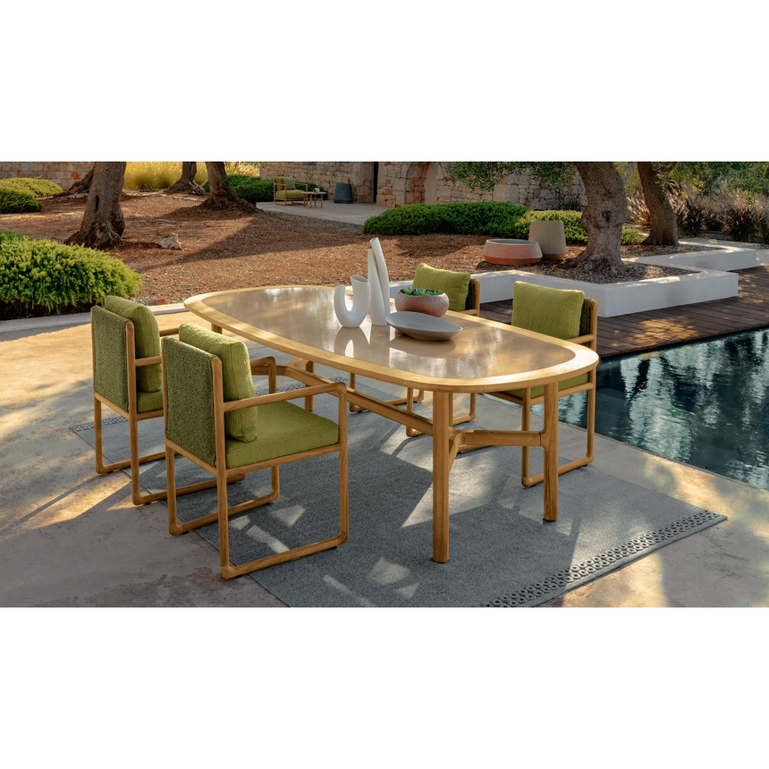 Solid Teak Outdoor Dining Armchair | Talenti Jun | Italianfurniture.com