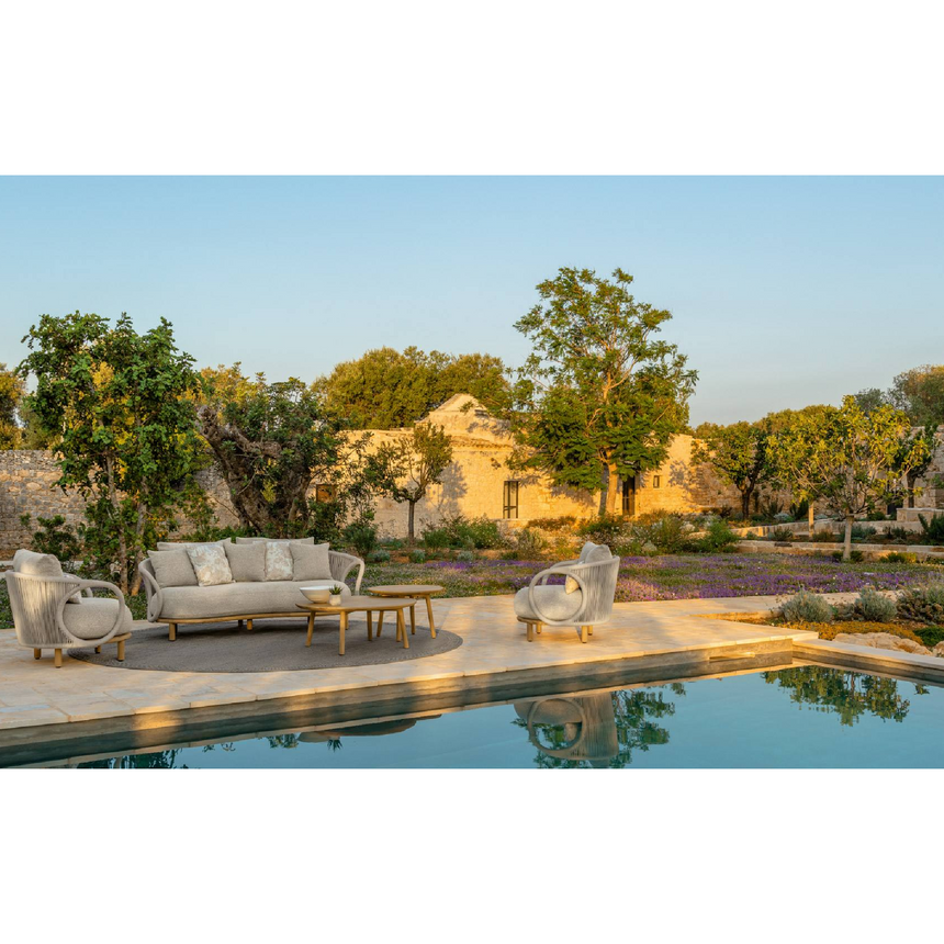 Outdoor Round Wooden Coffee Table | Talenti Karen | Italianfurrniture.com