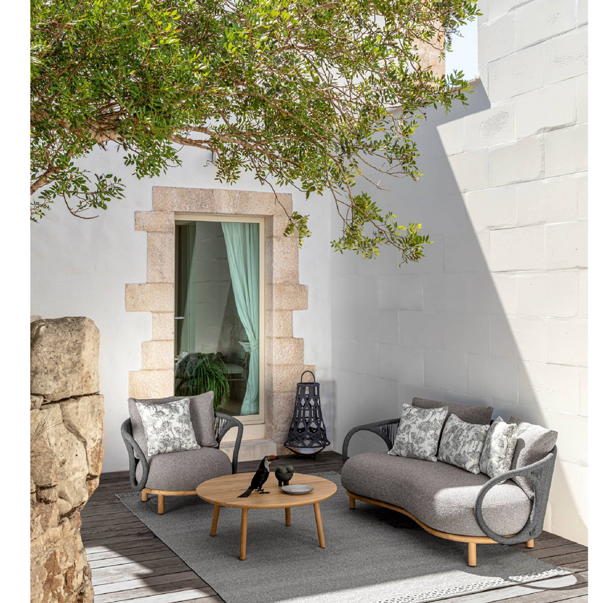 Outdoor Round Wooden Coffee Table | Talenti Karen | Italianfurrniture.com
