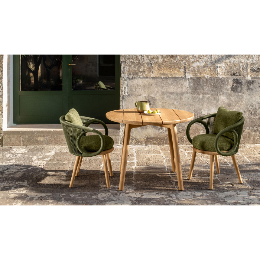 Outdoor Round Wooden Dining Table | Talenti Karen | Italianfurniture.com