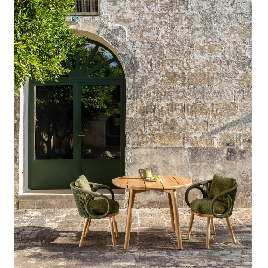 Outdoor Round Wooden Dining Table | Talenti Karen | Italianfurniture.com