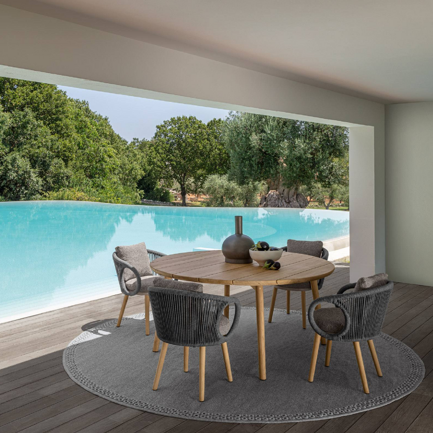 Outdoor Round Wooden Dining Table | Talenti Karen | Italianfurniture.com