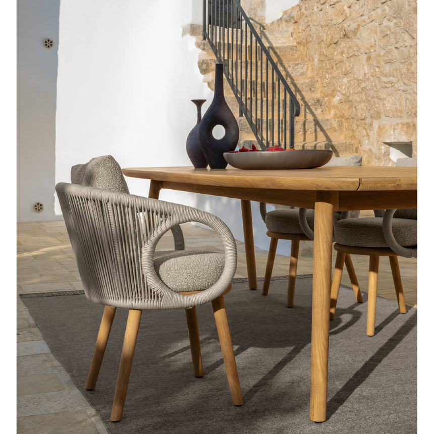 Outdoor Round Wooden Dining Table | Talenti Karen | Italianfurniture.com