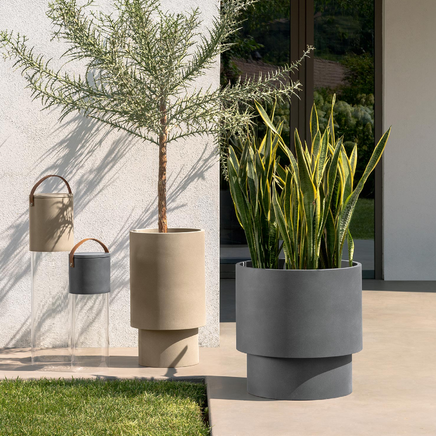 Cylindrical Cement Outdoor Planter | Talenti Kukà | Italianfurniture.com