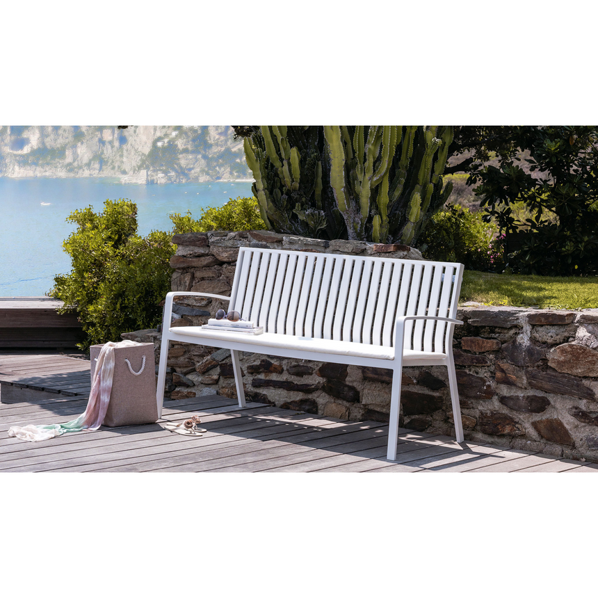Slatted Aluminum Outdoor Bench | Talenti Lady | Italianfurniture.com