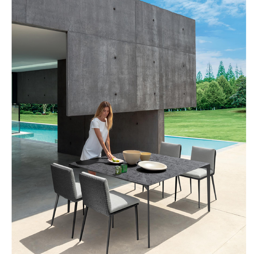 Aluminum Padded Outdoor Dining Chair | Talenti Leaf
