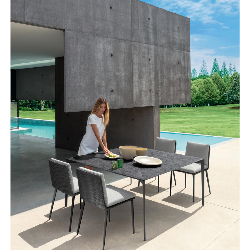Aluminum Square Outdoor Dining Table | Talenti Leaf | Italianfurniture.com