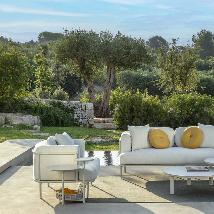 White Metal Outdoor Living Armchair | Talenti Lisa | Italianfurniture.com