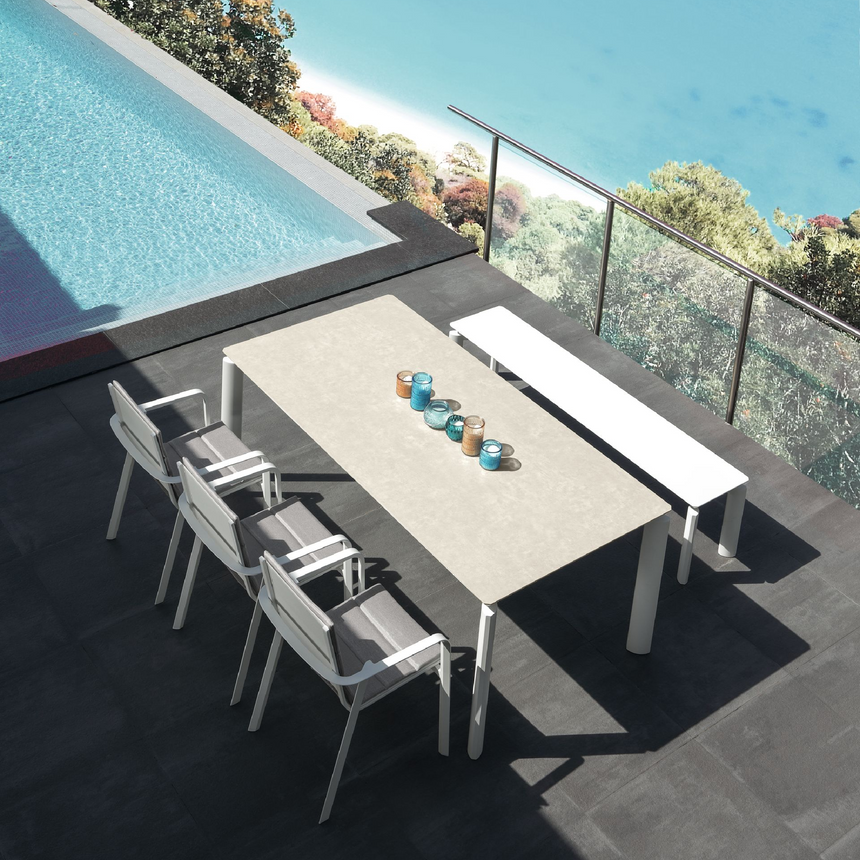 Powder-Coated Aluminum Outdoor Bench | Talenti Milo | Italianfurniture.com