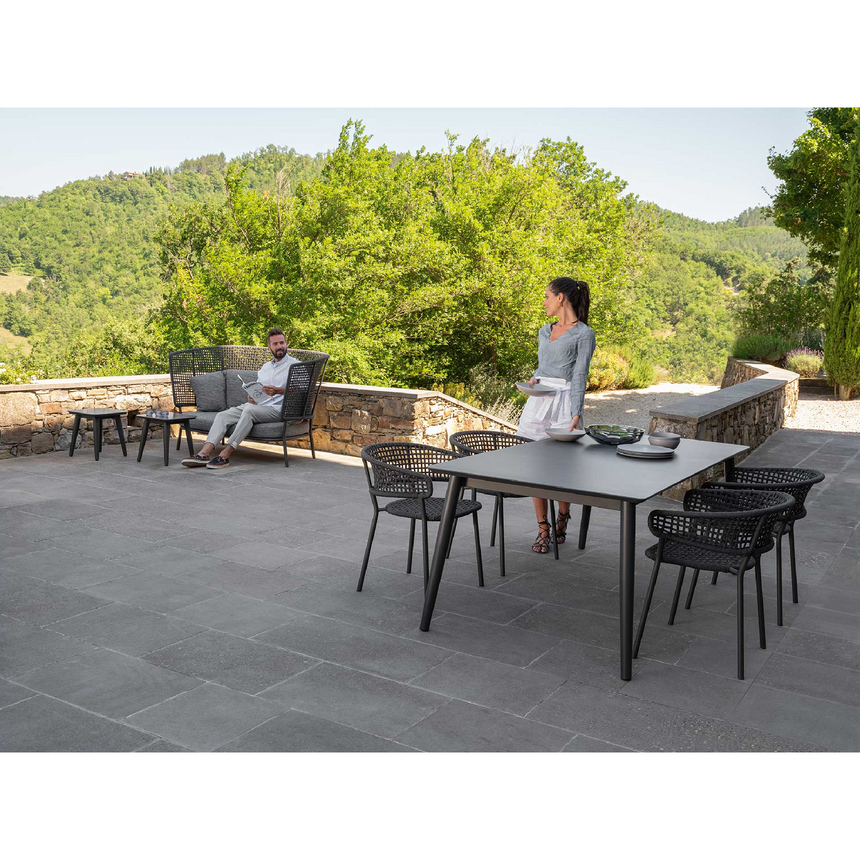 Curved Outdoor Rope Loveseat | Talenti Moon | Italianfurniture.com