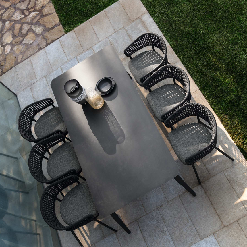 Curved Rope Outdoor Dining Chair | Talenti Moon | Italianfurniture.com