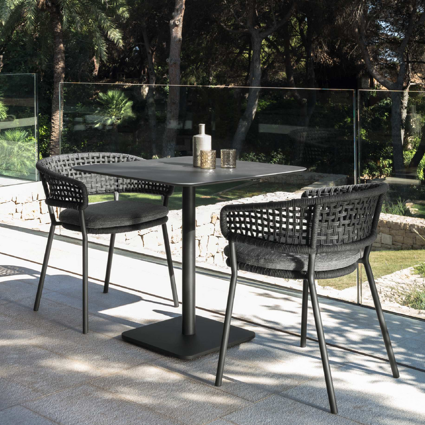 Aluminum Square Pedestal Outdoor Table | Talenti Moon | Italianfurniture.com